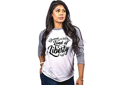 NINE LINE APPAREL SWEET LAND OF LIBERTY WMN'S GRY/WHT